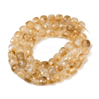 Heated Natural Citrine Beads Strands G-B175-C06-6x6mm-1
