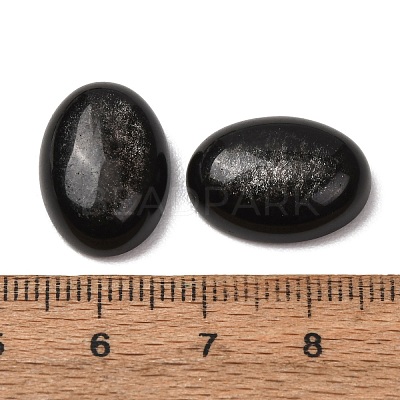 Natural Silver Sheen Obsidian Cabochons G-G741-13x18mm-23-1