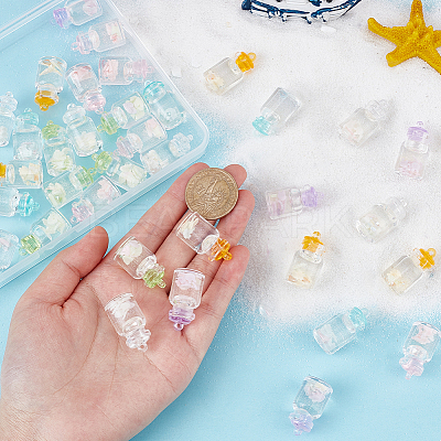 36Pcs 6 Colors Luminous Plastic Pendants KY-GA0001-22-1