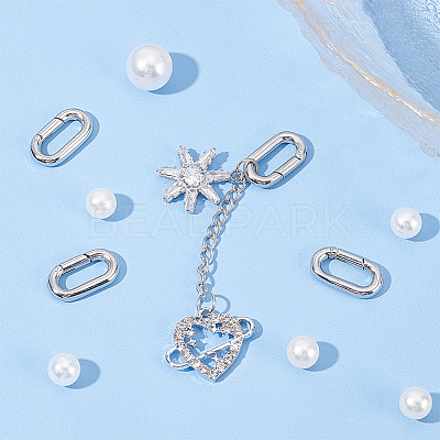 4Pcs 304 Stainless Steel Spring Gate Rings STAS-UN0051-08-1