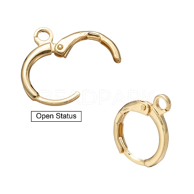 Brass Huggie Hoop Earring Findings X-KK-L179-04G-A-1
