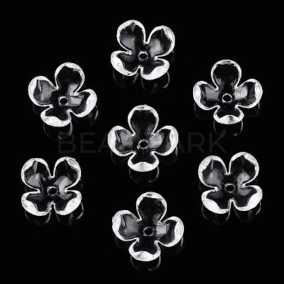 4-Petal Transparent Acrylic Bead Caps FACR-T001-09A-1
