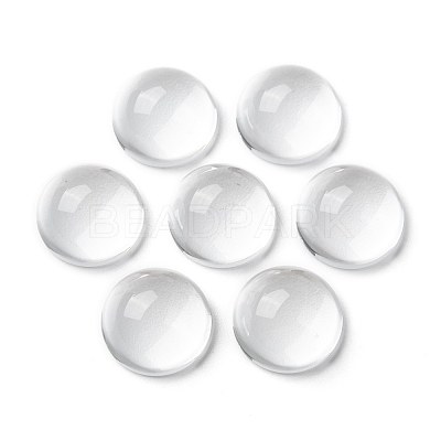 Transparent Half Round Glass Cabochons X-GGLA-R027-18mm-1