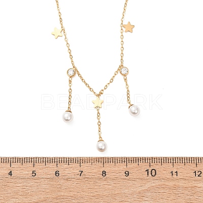304 Stainless Steel Crystal Rhinestone Pendant Necklaces for Women NJEW-F378-01G-04-1