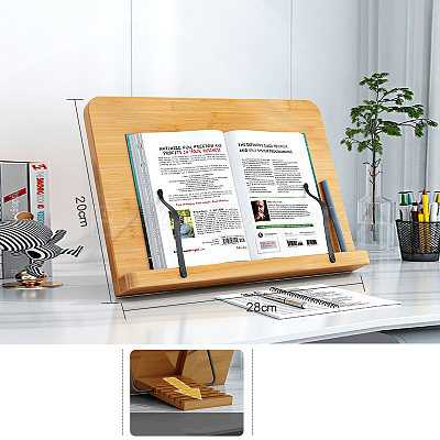 Wooden Foldable Desktop Book Stand for Reading OFST-PW0002-166-1