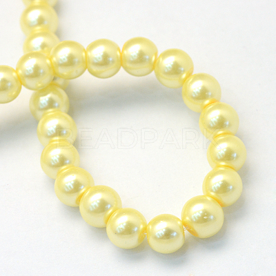 Baking Paint Pearlized Glass Pearl Round Bead Strands HY-Q003-6mm-22-1