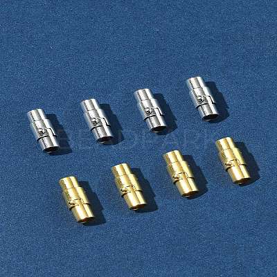 8 Sets 2 Colors Brass Locking Tube Magnetic Clasps KK-FS0001-61-1