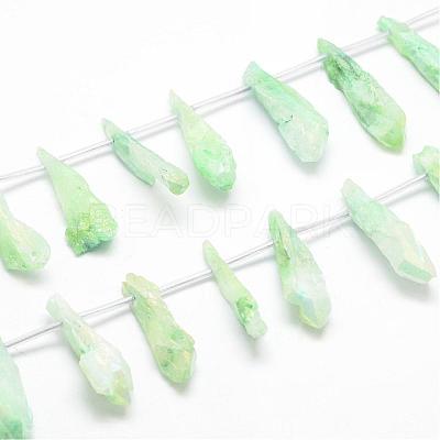 Electroplated Natural Quartz Crystal Beads Strands G-G890-A-08-1