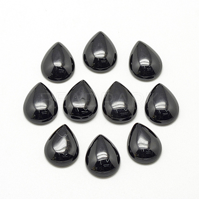 Natural Black Stone Cabochons X-G-R417-10x14-46-1