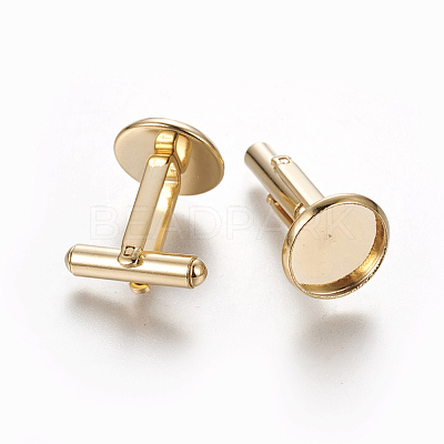 304 Stainless Steel Cufflinks Settings STAS-E471-03D-G-1