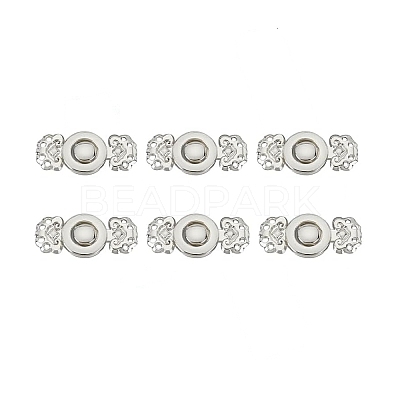 Alloy Interlocking Clasps ALRI-WH0005-07P-1