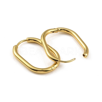 Ion Plating(IP) 304 Stainless Steel Oval Hoop Earrings EJEW-M218-02C-G-1