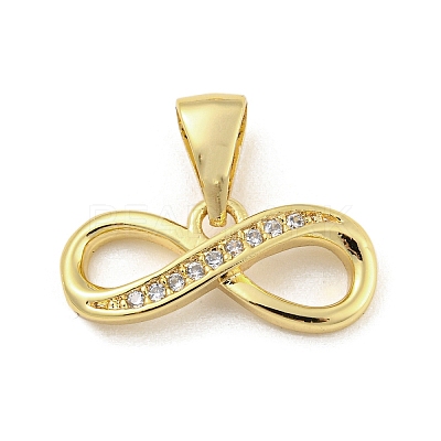 Brass Micro Pave Clear Cubic Zirconia Pendants ZIRC-P115-02G-1