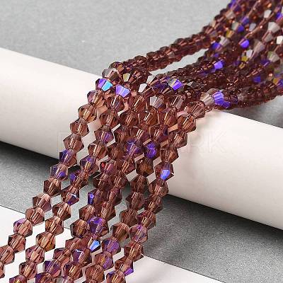 Transparent Electroplate Glass Beads Strands GLAA-F029-3mm-D05-1