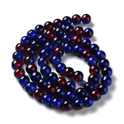 Spray Painted Crackle Glass Beads Strands CCG-Q002-10mm-12-1