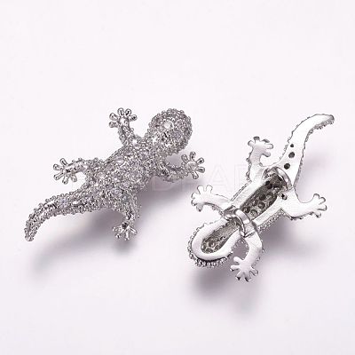 Brass Micro Pave Cubic Zirconia Beads ZIRC-F054-10P-1