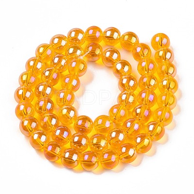 Electroplate Transparent Glass Beads Strands GLAA-T032-T8mm-AB11-1