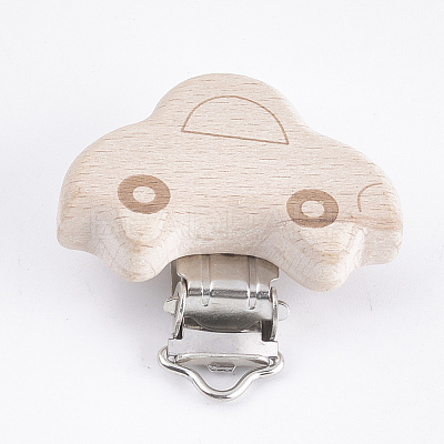 Beech Wood Baby Pacifier Holder Clips WOOD-T015-26-1