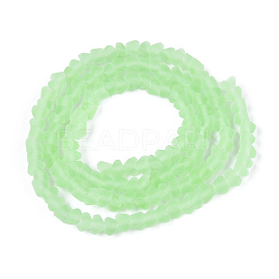 Frosted Transparent Glass Beads Strands GLAA-N016-4mm-07-1