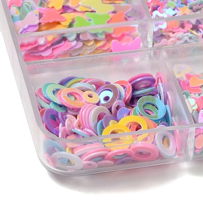 6 Style Ornament Accessories PVC Plastic Paillette/Sequins Beads KY-G024-01-1