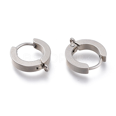 Tarnish Resistant 304 Stainless Steel Huggie Hoop Earrings Findings X-STAS-I167-01A-P-1