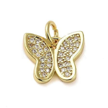 Brass Micro Pave Clear Cubic Zirconia Pendants LS-KK-U005-01L-G-1