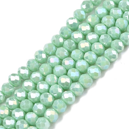 Electroplate Glass Beads Strands EGLA-A044-P4mm-B14-1