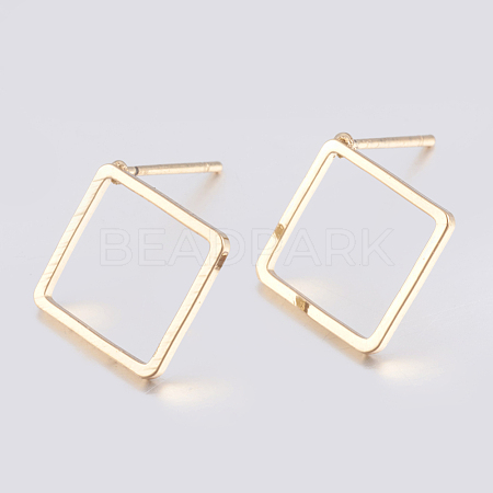 Brass Stud Earring Findings X-KK-F744-03KCG-1