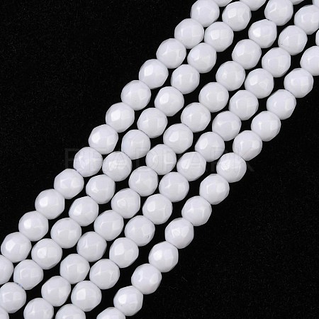 Synthetic White Agate Beads Strands X-G-D419-4mm-01-1