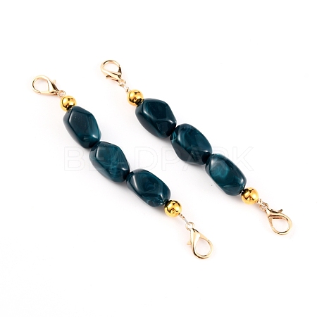 Imitation Gemstone Resin Beaded Purse Strap Extender FIND-WH0005-89B-1