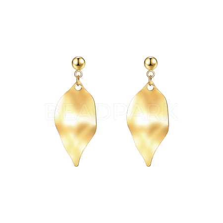 Elegant Stainless Steel Leaf Earrings for Women NQ9483-1-1