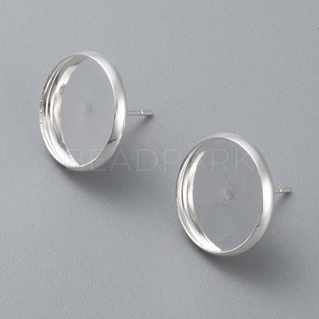 304 Stainless Steel Stud Earring Settings STAS-K131-E-01S-1