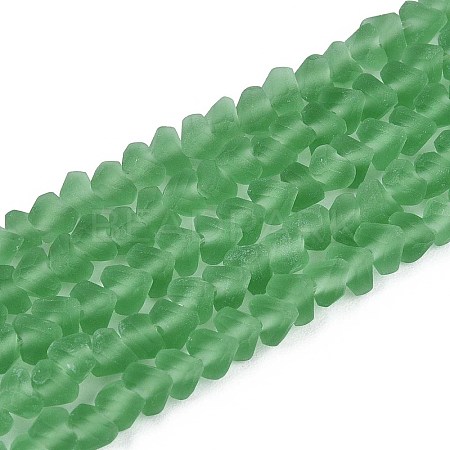 Frosted Transparent Glass Beads Strands GLAA-N016-4mm-27-1