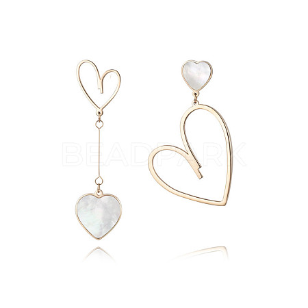 Heart Titanium Steel Dangle Earrings for Women TF3740-1-1