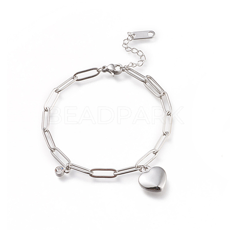 304 Stainless Steel Charm Bracelets STAS-D152-01P-1