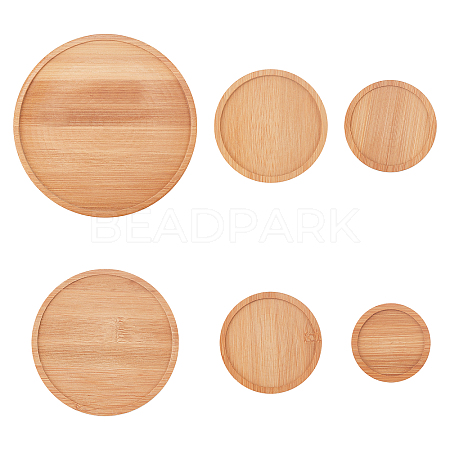 Bamboo Round Plant Saucer AJEW-GA0001-97-1