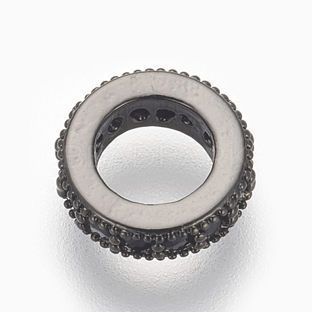 Brass Micro Pave Cubic Zirconia Beads ZIRC-E152-59B-RS-1
