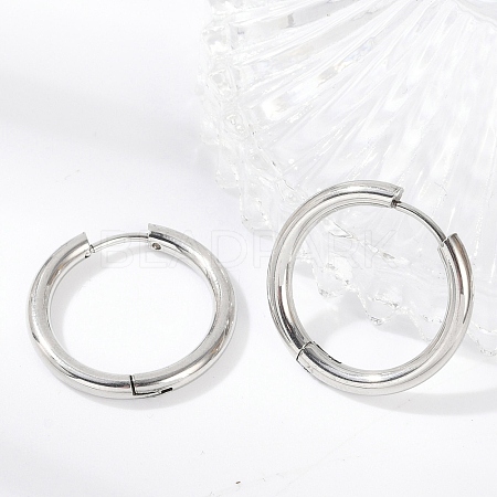 Tarnish Resistant 201 Stainless Steel Huggie Hoop Earrings Findings X-STAS-F149-33P-A-1