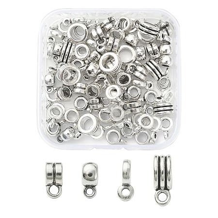 80Pcs 4 Style Tibetan Style Tube Bails FIND-YW0003-15-1