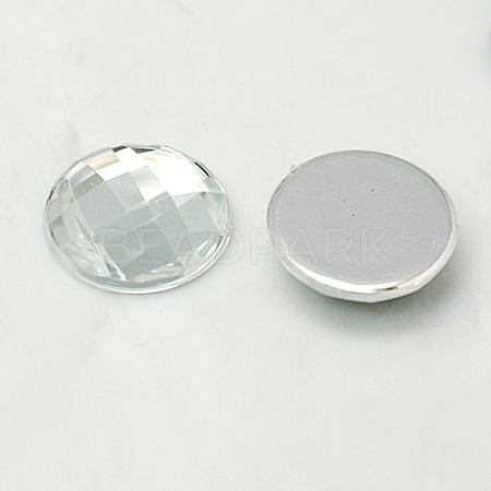 Imitation Taiwan Acrylic Rhinestone Flat Back Cabochons GACR-D002-10mm-01-1