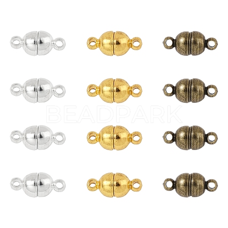 12 Sets 3 Colors Brass Magnetic Clasps KK-FS0001-55B-1