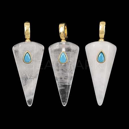 Natural Quartz Crystal Rock Crystal Pointed Pendants GG-CBA19F2-02G-04-1
