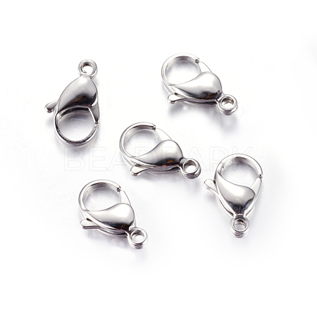 Tarnish Resistant 304 Stainless Steel Lobster Claw Clasps X-STAS-AB19-1