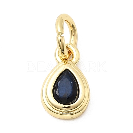 Brass Cubic Zirconia Charms KK-G554-02E-02-1