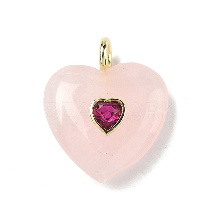 Natural Rose Quartz Pendants X-G-C274-04H-1