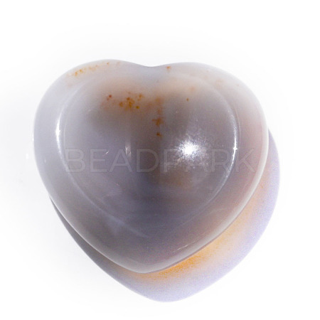 Natural Grey Agate Heart Worry Stone for Reiki Balancing LS-PW-WG62388-13-1