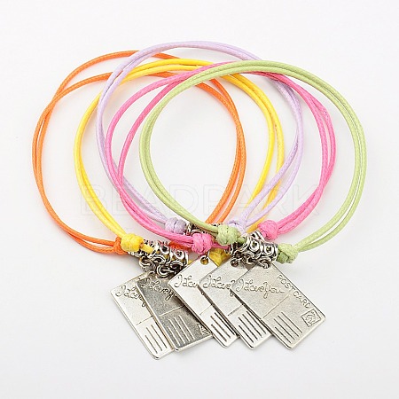 Adjustable Korean Waxed Polyester Cords Anklets for Women AJEW-AN00007-1