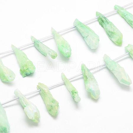 Electroplated Natural Quartz Crystal Beads Strands G-G890-A-08-1