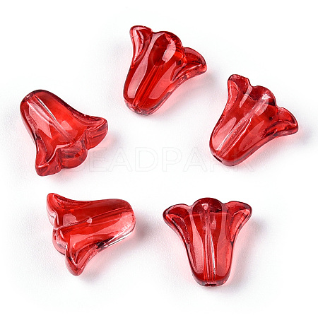 Spray Painted Transparent Glass Beads GLAA-D006-20D-1