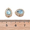 Brass Light Sky Blue Glass Teardrop Multi-Strand Links KK-B125-09G-3